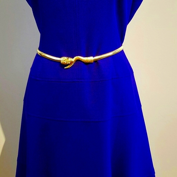 Vintage Snake Goldtone Stretch Belt - Picture 5 of 10